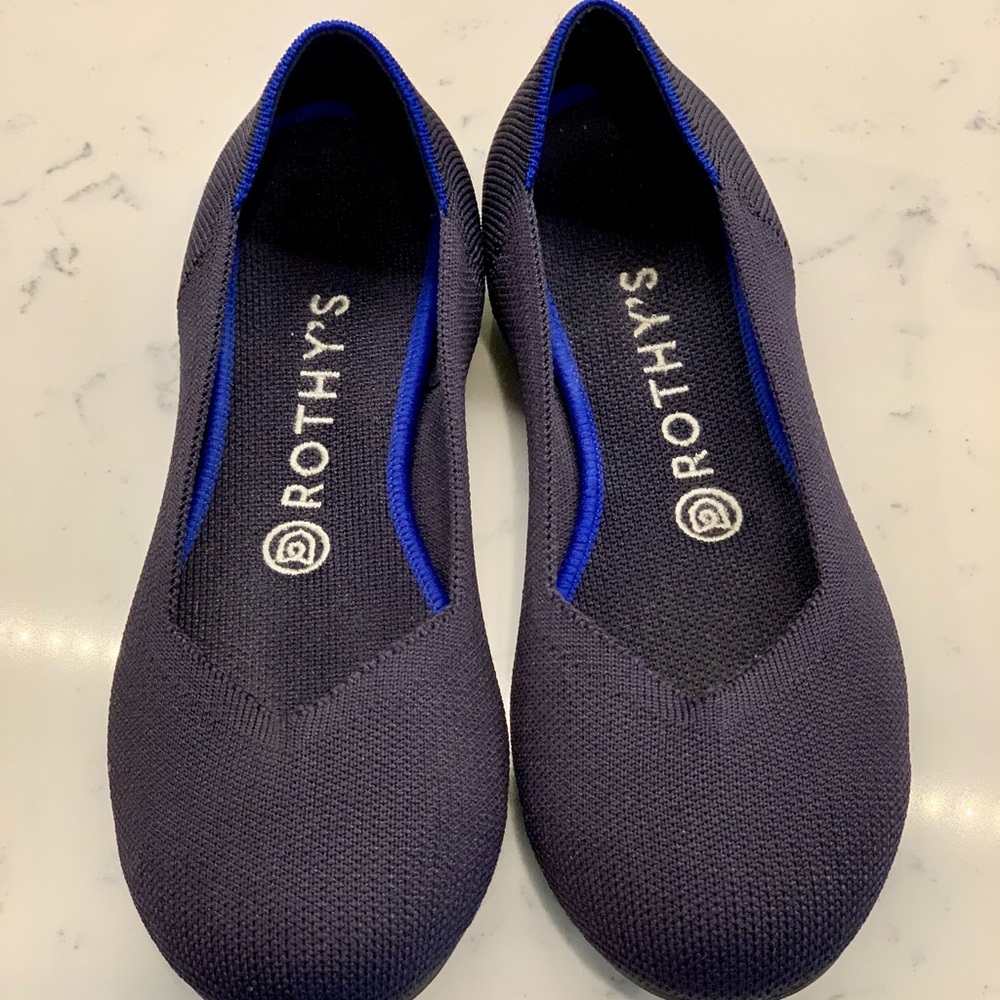 Rothy’s “The Flat” in Maritime Navy, Size 8